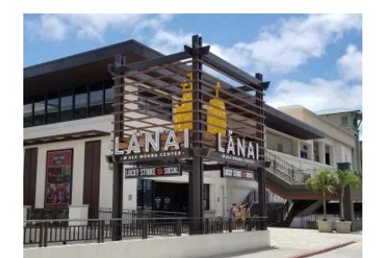 The Lanai storefront lighting, Ala Moana Center